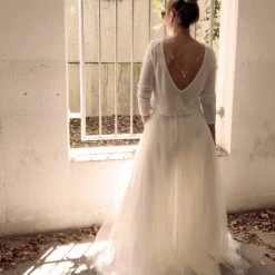 Bruidstrui Met Achterste Halslijn P5303 Forever & Eva -Poirier shop be beautiful 1