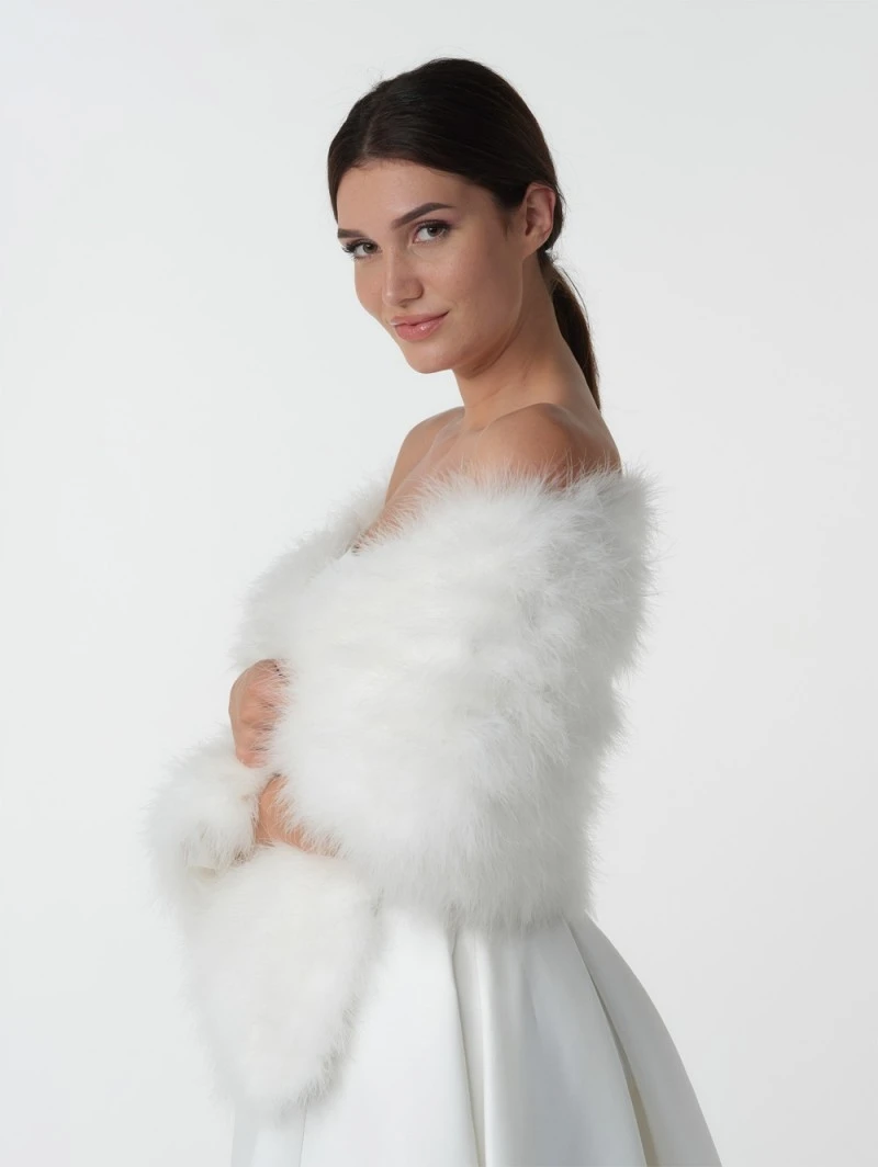 Stola Van Marabouveren BOL-05, Poirier (ook In Ivoor) 5 Stola Van Marabouveren BOL-05, Poirier (ook In Ivoor) - Afbeelding 3