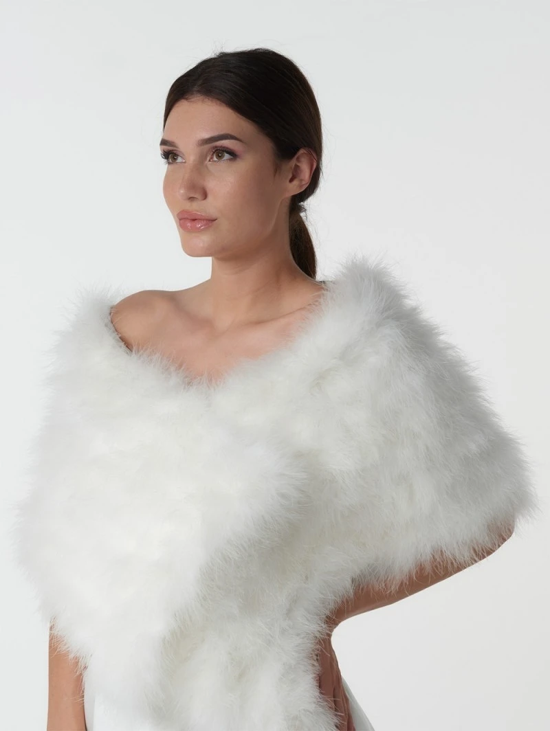 Stola Van Marabouveren BOL-05, Poirier (ook In Ivoor) 6 Stola Van Marabouveren BOL-05, Poirier (ook In Ivoor) - Afbeelding 4