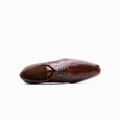 Paulo Bellini Lodi Croco Trouwschoenen -Poirier shop paulo bellini 1708 croco belez cognac mens wedding shoes 4