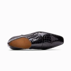 Paulo Bellini Mantova Black Trouwschoenen -Poirier shop paulo bellini croco lack black mens wedding shoes 4