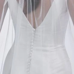 Poirier S49-300-1-Ivoor Sluier -Poirier shop poirier s49 300 1 ivory veil 5