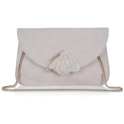Rachel Simpson Bruidstasje Clutch Opal Pink Suede
