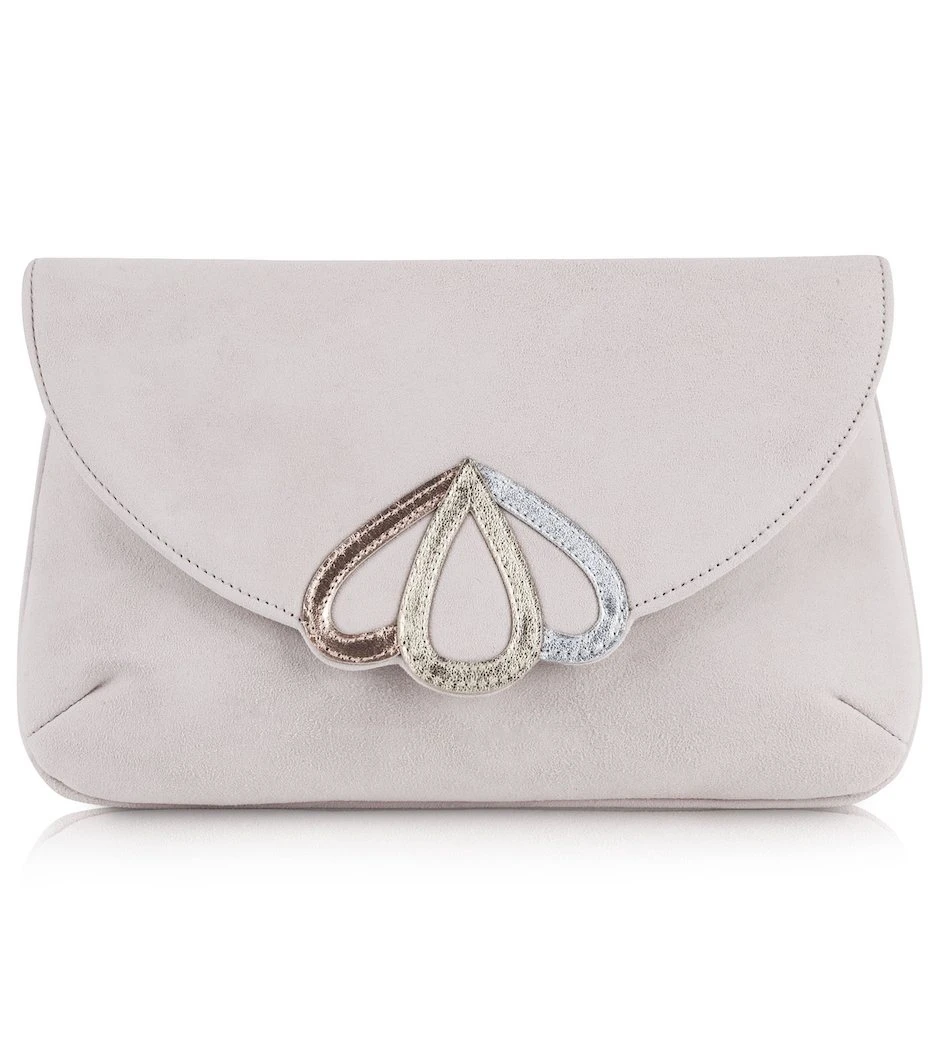 Rachel Simpson Bruidstasje Clutch Opal Pink Suede 4 Rachel Simpson Bruidstasje Clutch Opal Pink Suede - Afbeelding 2